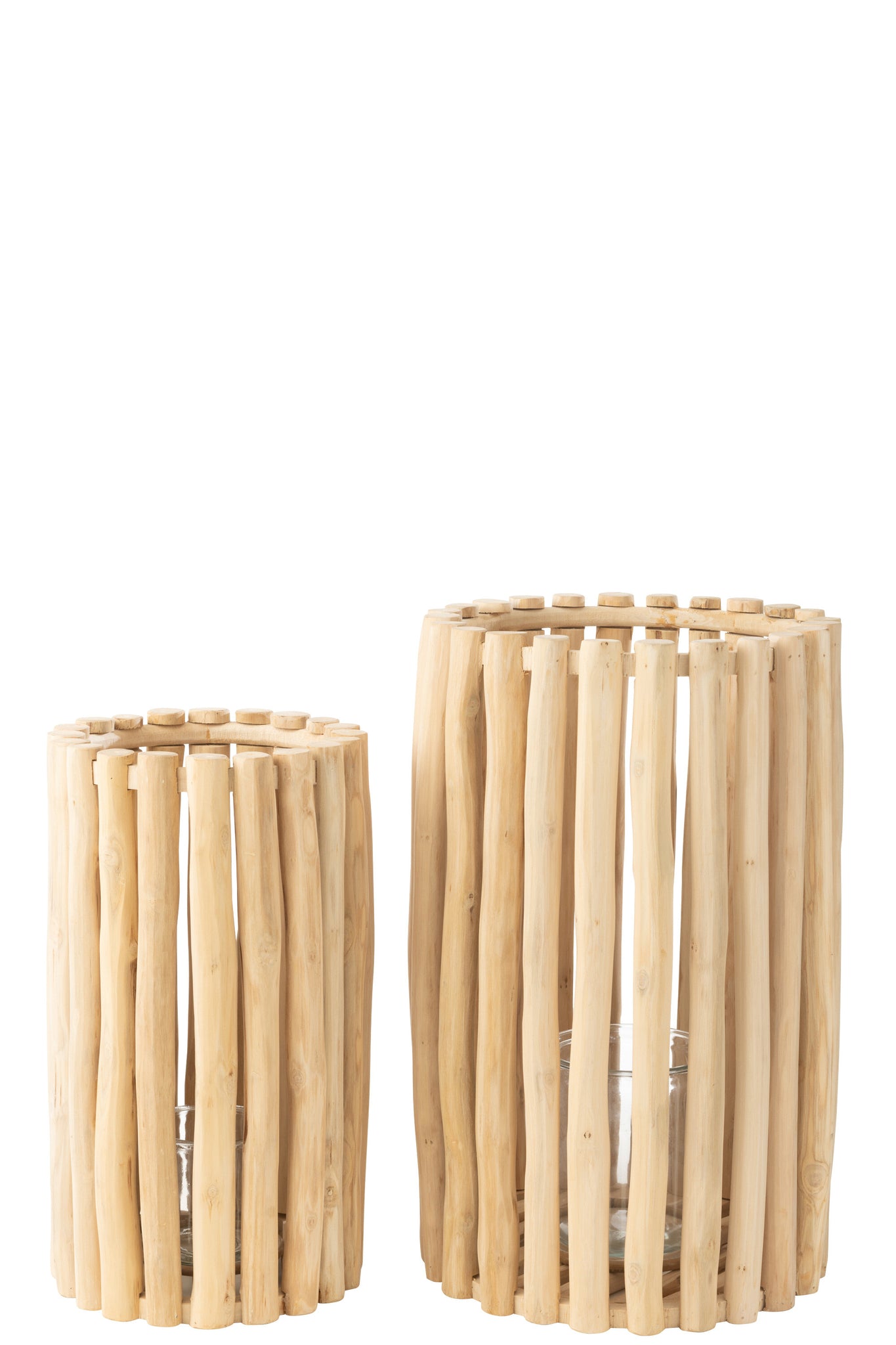 Lantaarn Teck Naturel Set van 2 J-Line