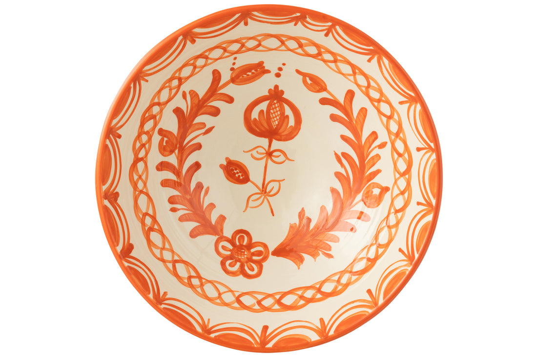 Lebrillo Schaal Granada Motief Oranje/Wit J-Line