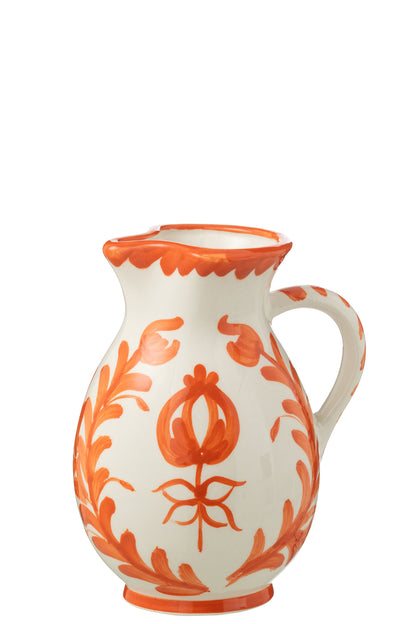 Medium Kan Granada Motief Oranje/Wit Keramiek J-Line