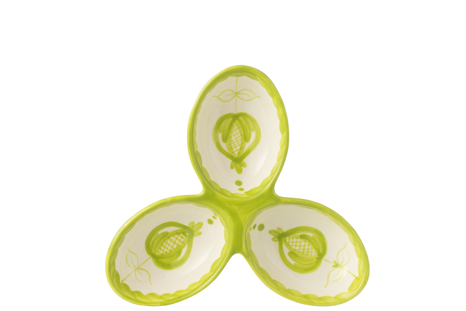Apero Bakjes Granada Motief Groen/Wit Keramiek J-Line