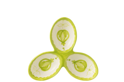 Apero Bakjes Granada Motief Groen/Wit Keramiek J-Line