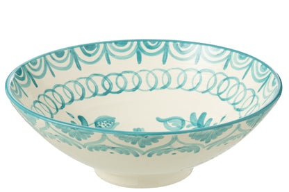 Lebrillo Schaal Granada Motief Aqua/Wit J-Line