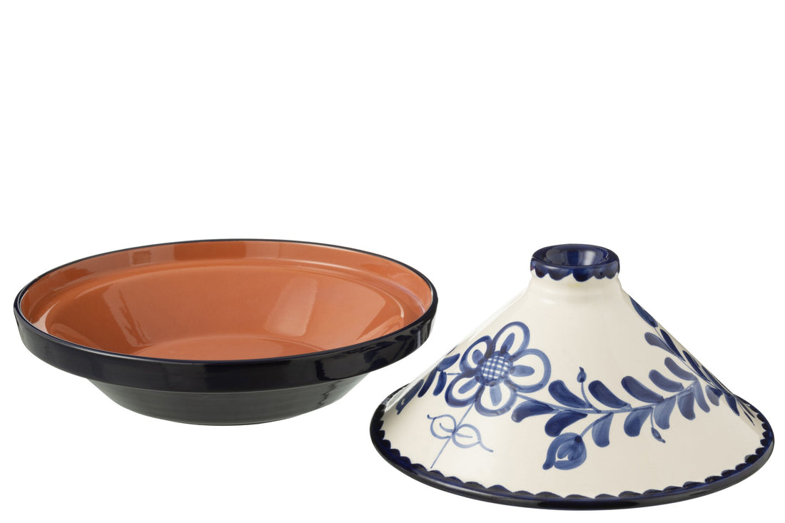 Tagine Granada Motief Cobalt Blauw/Wit Keramiek J-Line