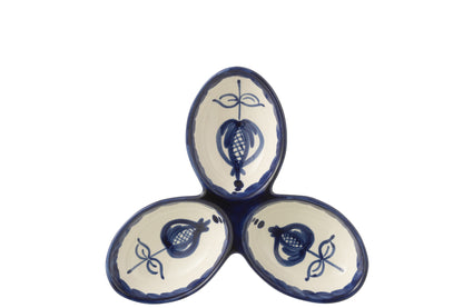 Apero Bakjes Granada Motief Cobalt Blauw/Wit Keramiek J-Line