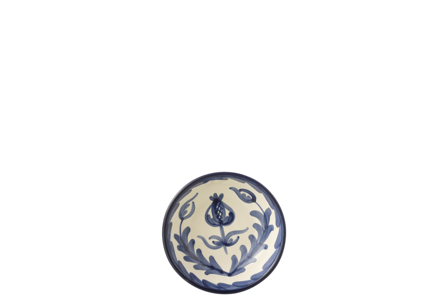 Kleine Lage Kom Granada Motief Cobalt Blauw/Wit Keramiek J-Line