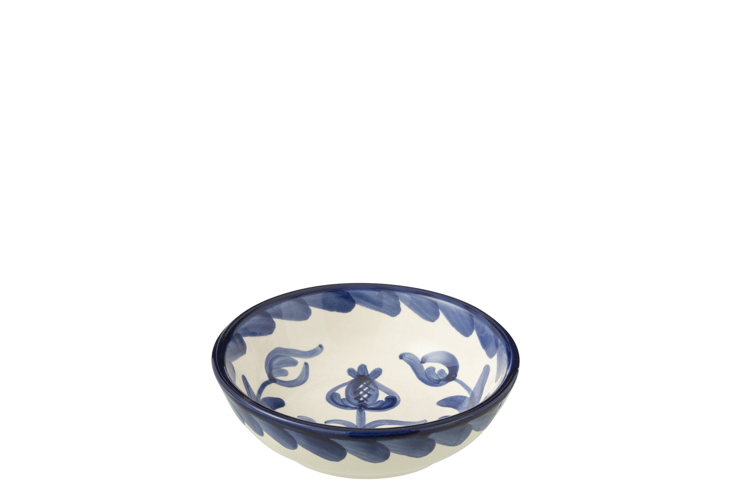 Kleine Lage Kom Granada Motief Cobalt Blauw/Wit Keramiek J-Line