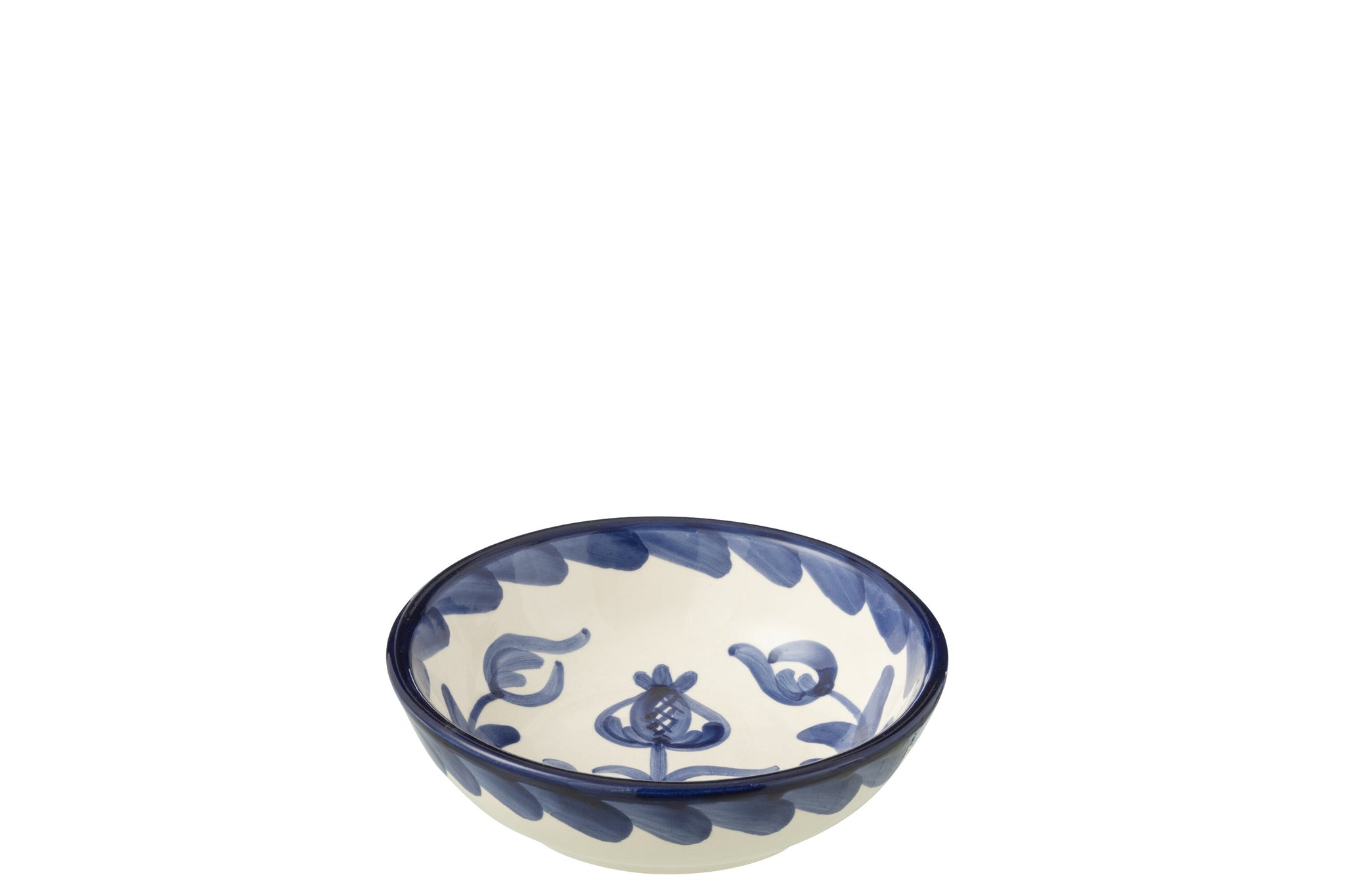 Kleine Lage Kom Granada Motief Cobalt Blauw/Wit Keramiek J-Line