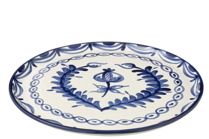 Dinerbord Granada Motief Cobalt Blauw/Wit Keramiek J-Line
