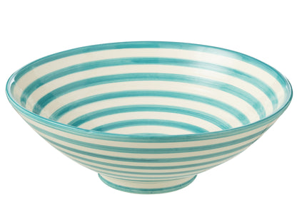 Lebrillo Schaal Granada Strepen Aqua/Wit J-Line