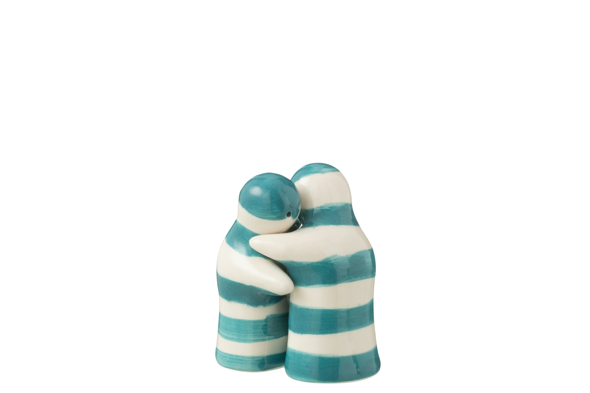 Peper &amp; Zout Stelletje Granada Strepen Aqua/Wit Keramiek J-Line