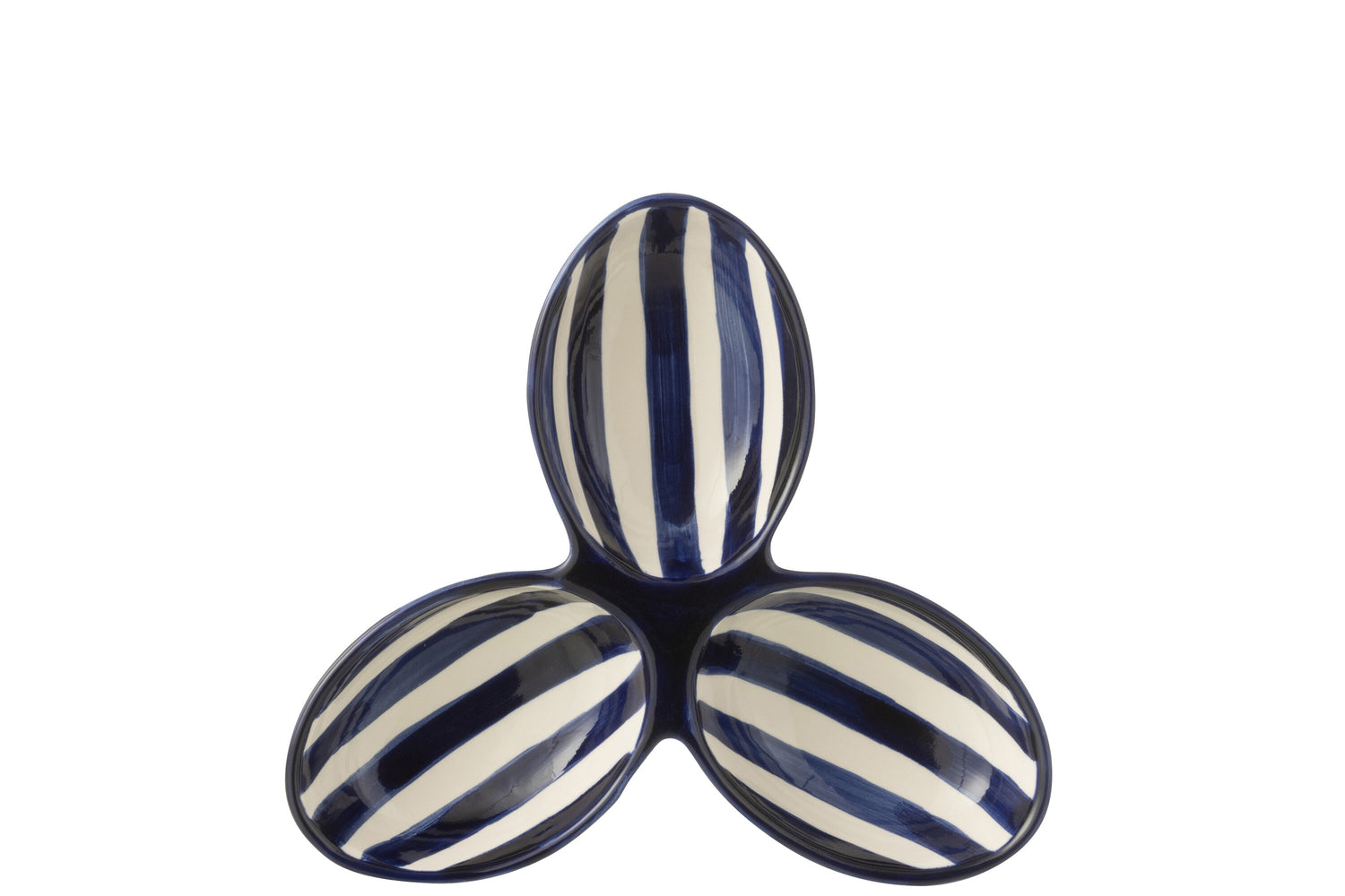 Apero Bakjes Granada Strepen Cobalt Blauw/Wit Keramiek J-Line