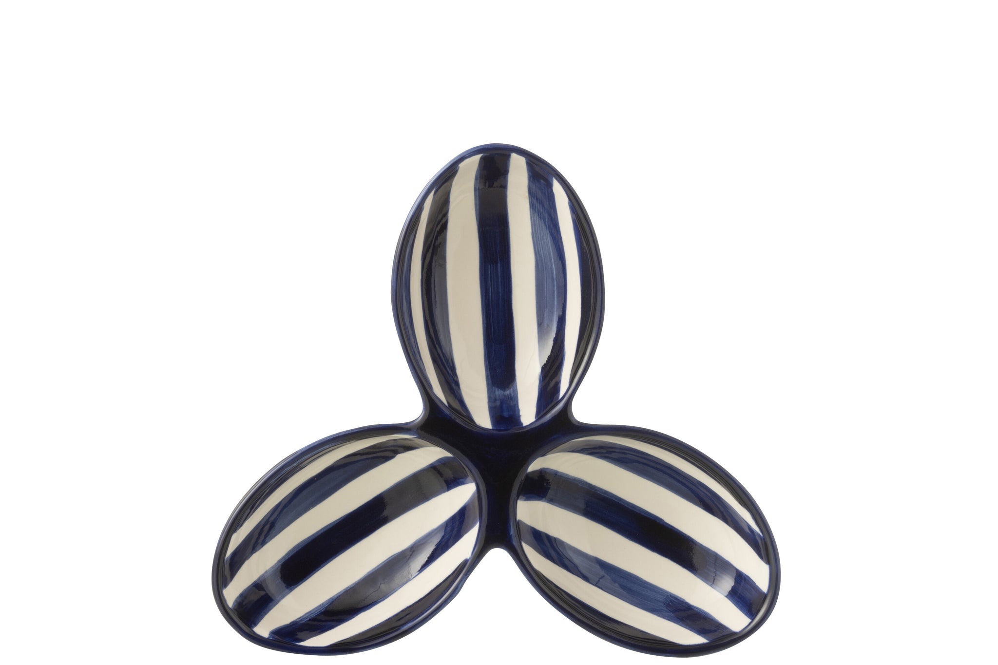Apero Bakjes Granada Strepen Cobalt Blauw/Wit Keramiek J-Line