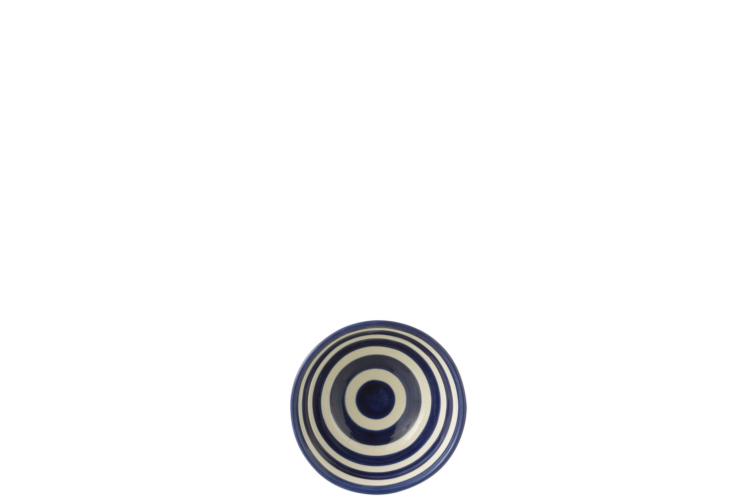 Kleine Hoge Kom Granada Strepen Cobalt Blauw/Wit Keramiek J-Line