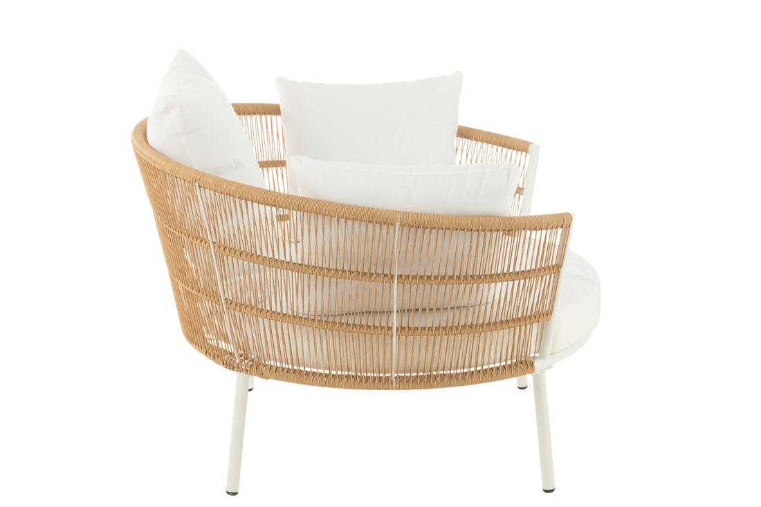 Stoel Joa Metaal/Rotan Wit