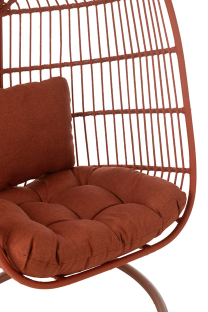 Hangstoel Egga Metaal/Koord Rood J-Line