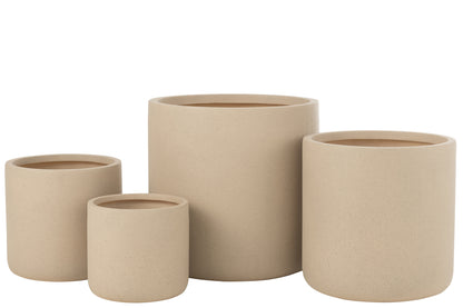Bloempotten Dune Klei Ivoor Set van 4