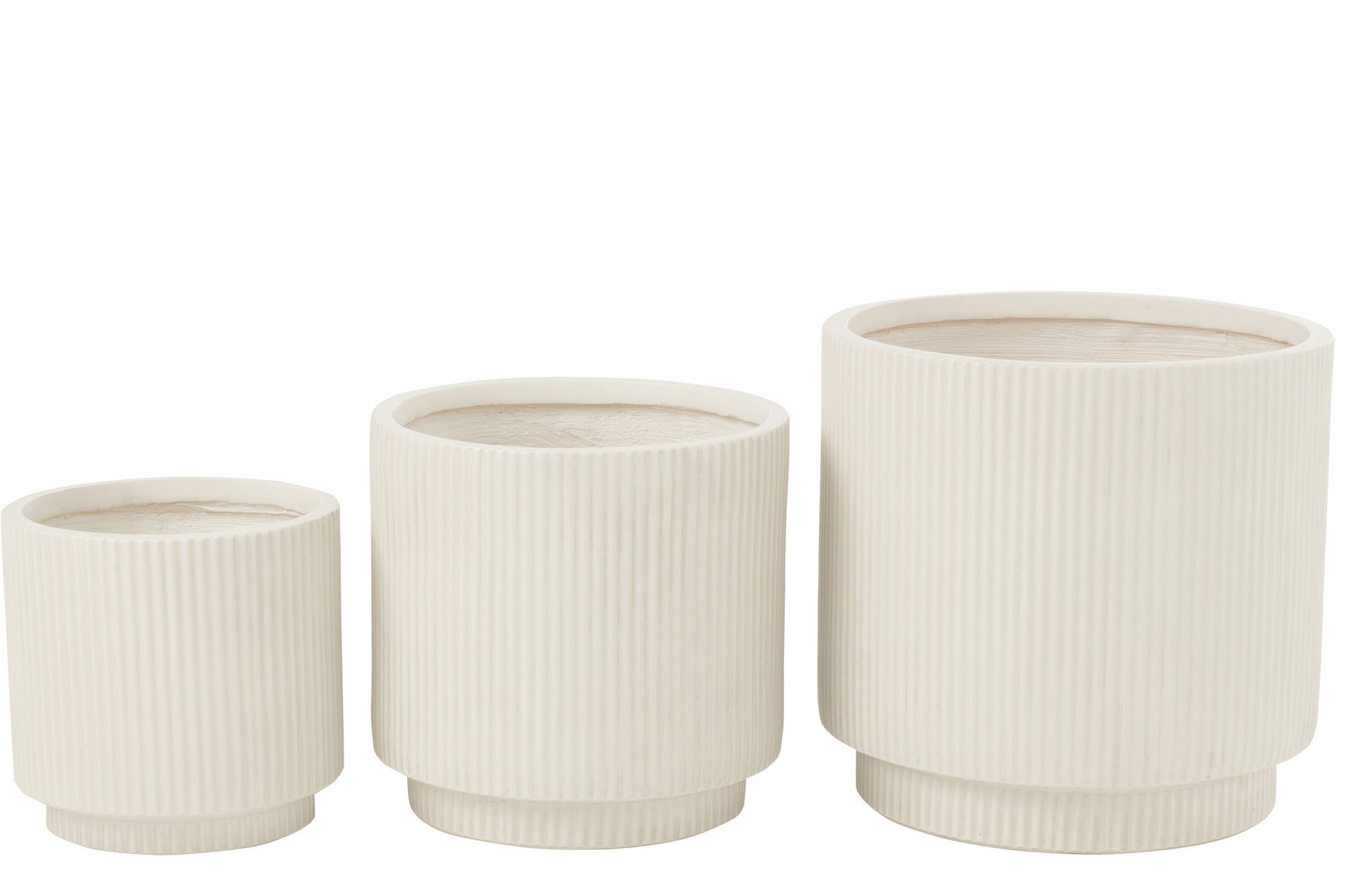 Bloempotten Misty Klei Wit Set van 3 J-Line
