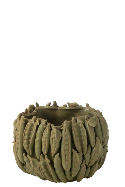 Vaas Botanica Bonen Breed Keramiek Groen