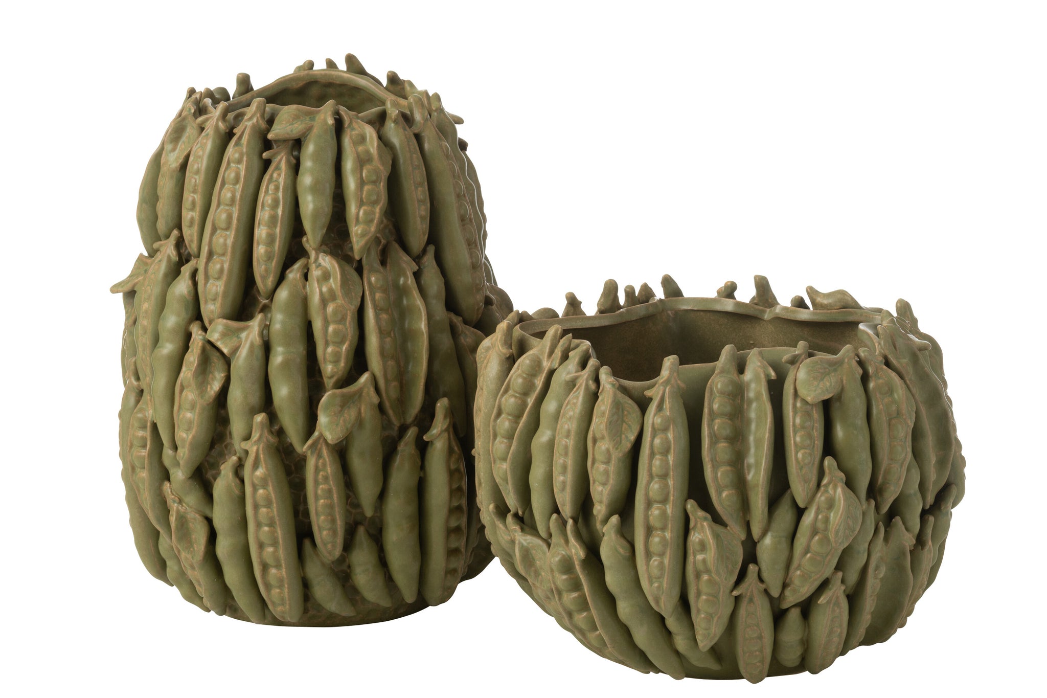 Vaas Botanica Bonen Hoog Keramiek Groen