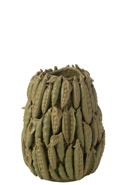 Vaas Botanica Bonen Hoog Keramiek Groen
