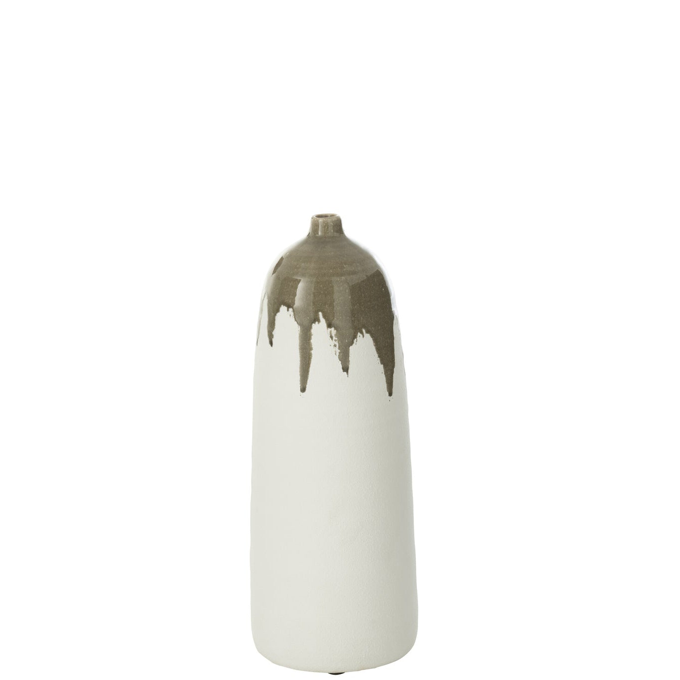 Vaas Olea Fles Olijfgroen/Wit Small Dia18cmxH47cm J-Line