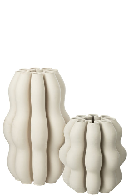 Vaas Naos Keramiek Beige Large Dia23cmxH40cm J-Line