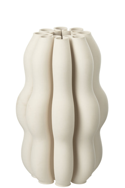 Vaas Naos Keramiek Beige Large Dia23cmxH40cm J-Line