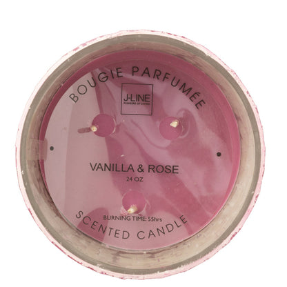 Geurkaars Spiegel Glas Roze J-Line