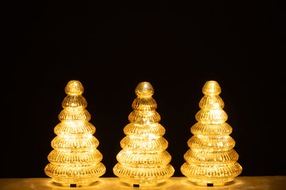 Boom Led Geribbeld Glas Goudkleurig Set van 3 J-Line