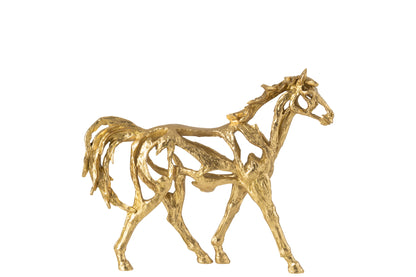 Paard Rennen Polyresin Goudkleurig Small J-Line
