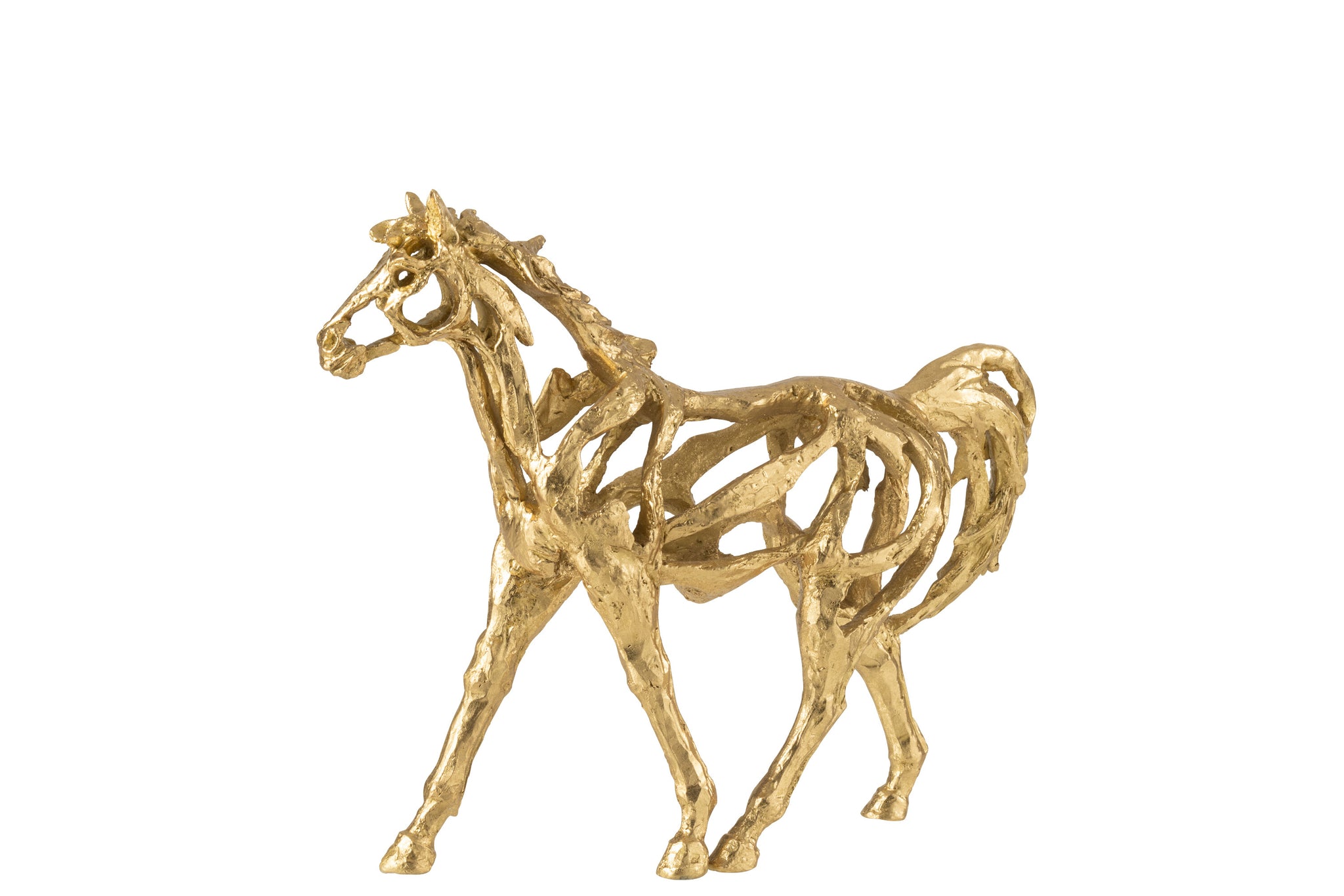 Paard Rennen Polyresin Goudkleurig Small J-Line