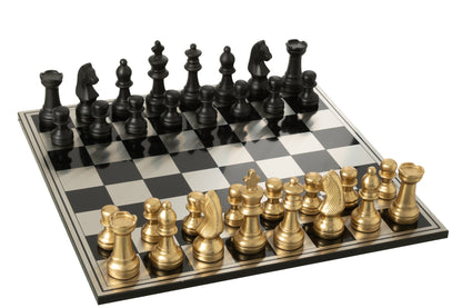 Schaakspel Plateay Goud/Zwart Polyresin J-Line