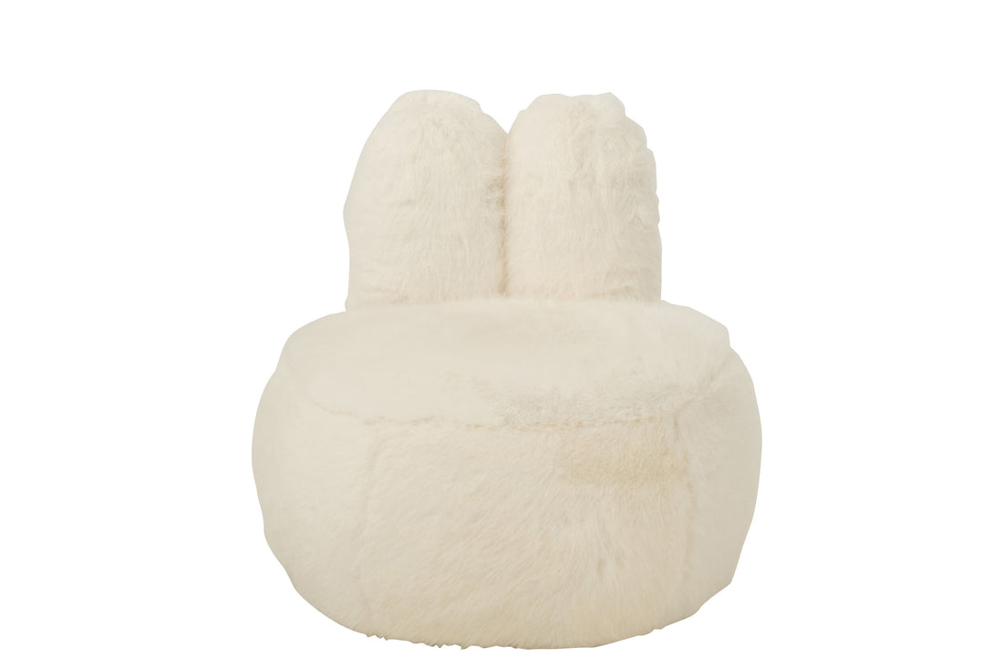 Kruk Fur With Bunny Ears Hout Wit J-Line