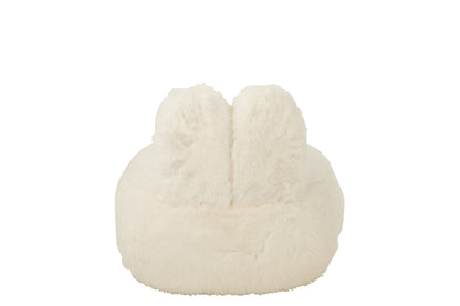 Kruk Fur With Bunny Ears Hout Wit J-Line