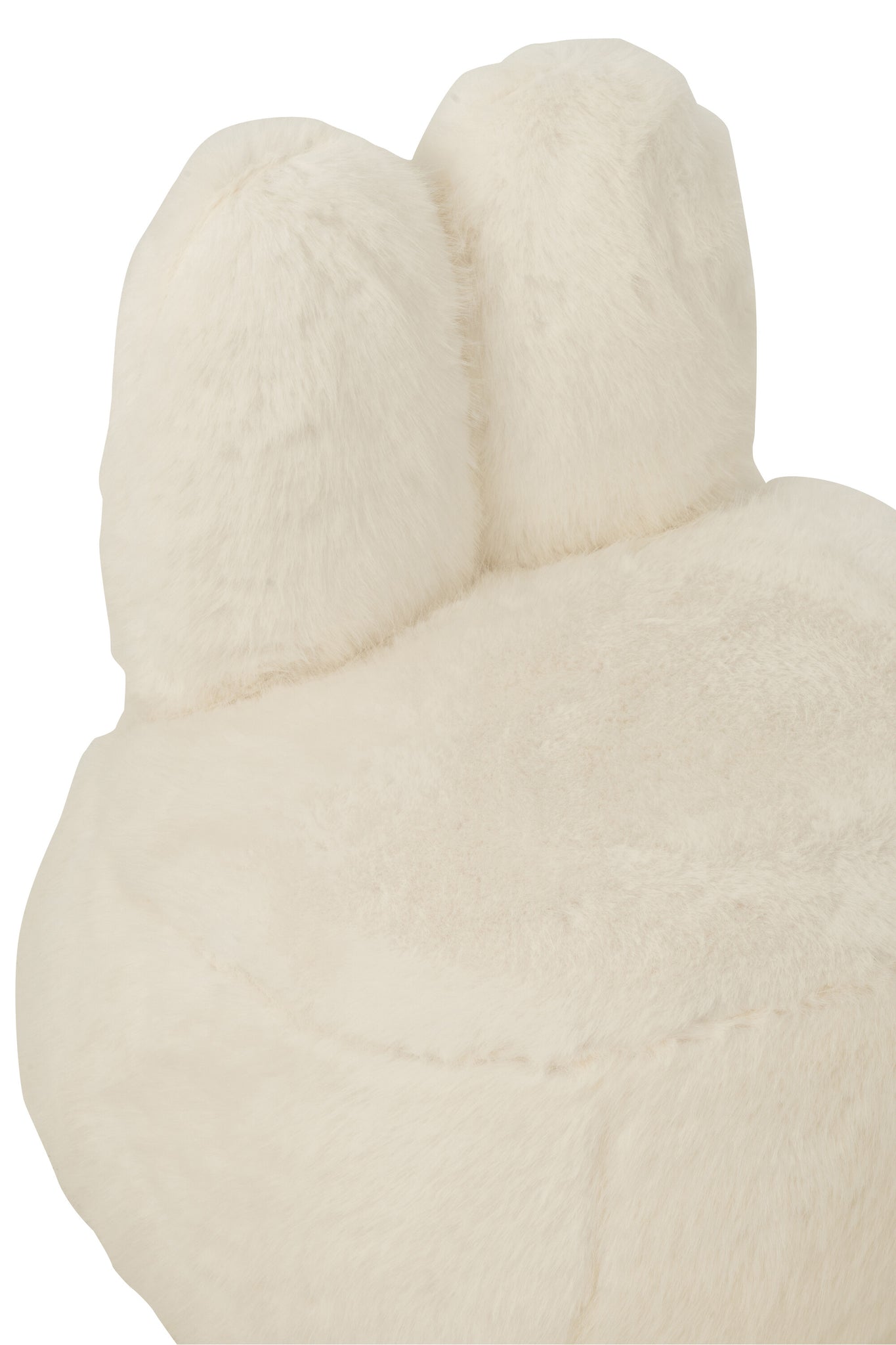Kruk Fur With Bunny Ears Hout Wit J-Line