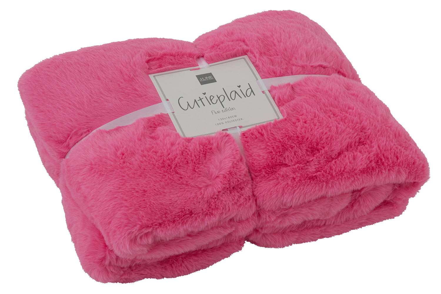 Deken Cutie Polyester Fluo Roze L130x180cm J-Line