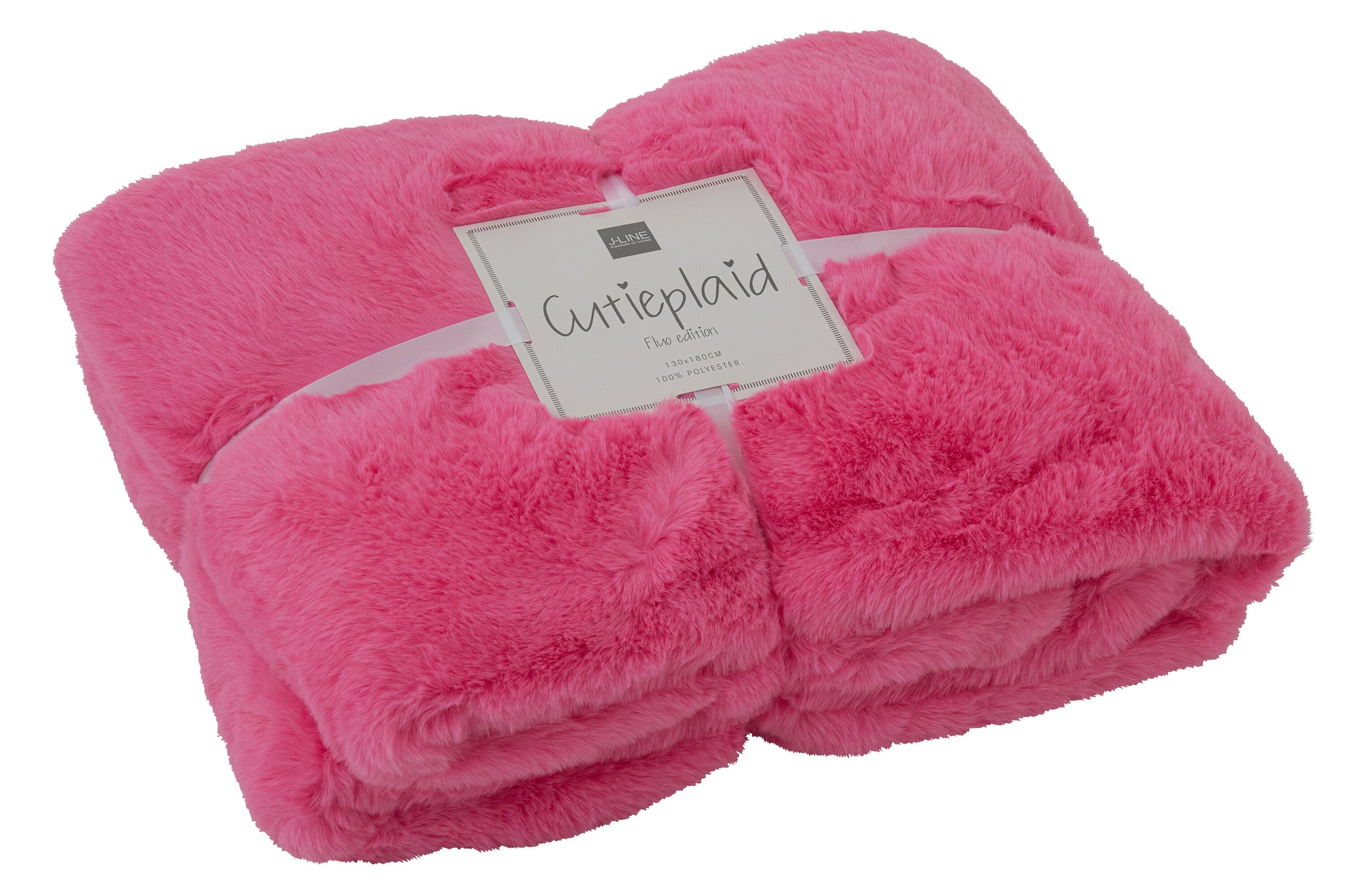 Deken Cutie Polyester Fluo Roze L130x180cm J-Line