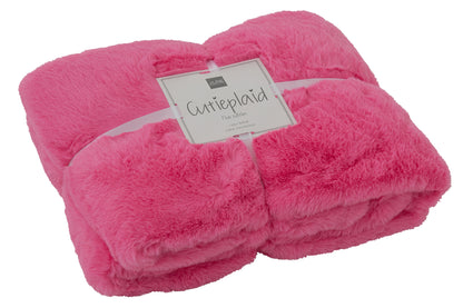 Deken Cutie Polyester Fluo Roze L130x180cm J-Line