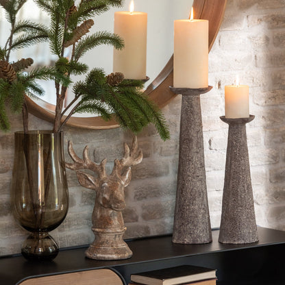 Vaas Beker Hoog Glas Grijs Ø16,5cmxH35,5cm J-Line