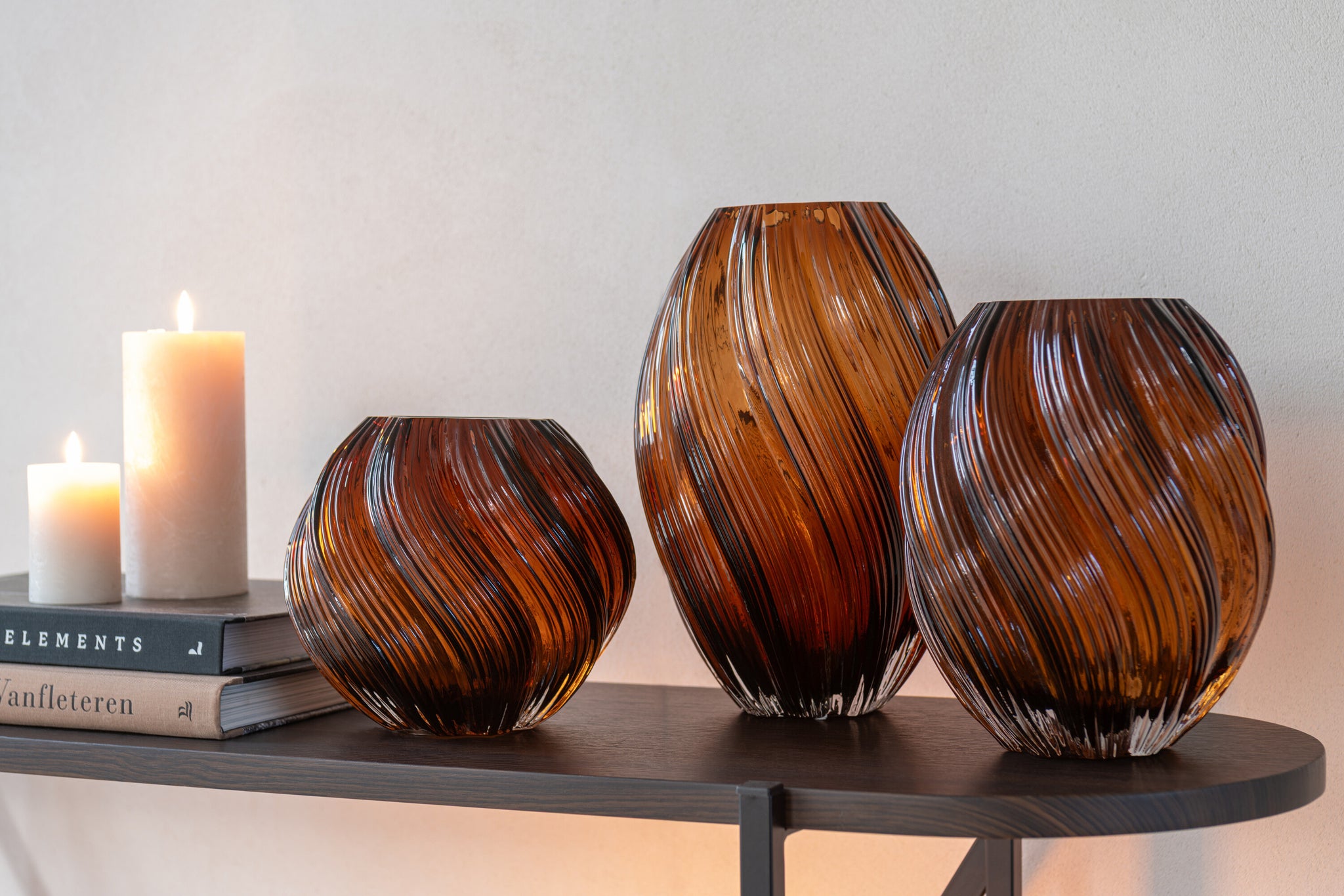 Vaas Carol Glas Bruin Medium  Ø18xH21cm J-Line