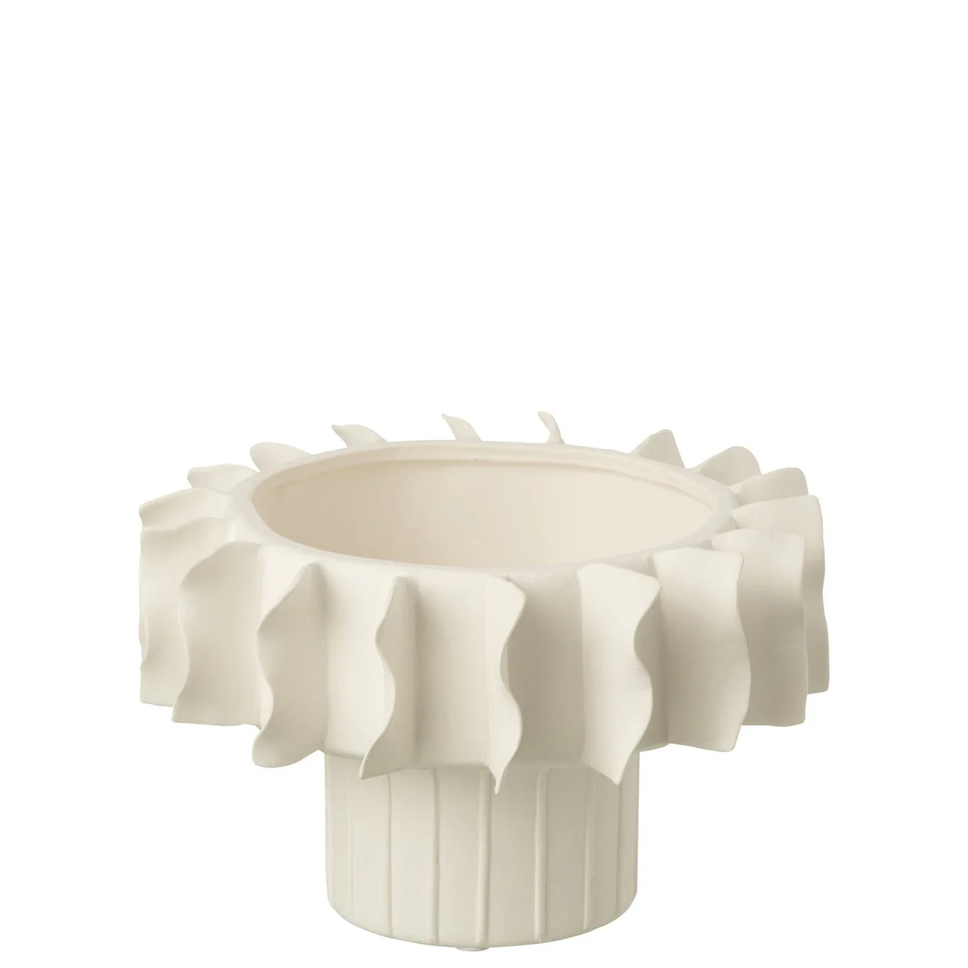 Vaas Helix Rond Keramiek Wit J-Line Set van 3