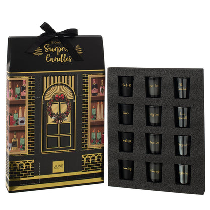 Geurkaars 12 Candles Surprise Window Was Zwart/Meerkleurig J-Line