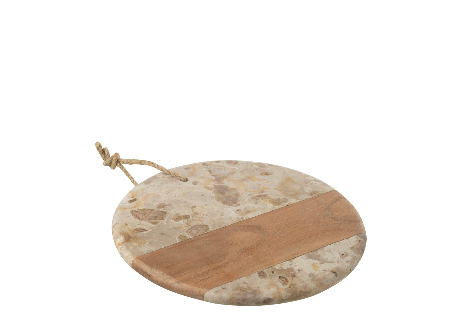 Kaasplank Rond Marmer Beige/Naturel J-Line