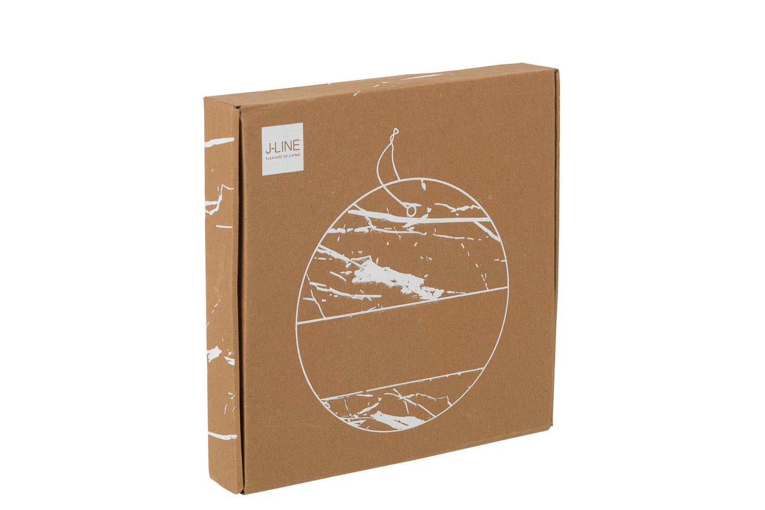 Kaasplank Rond Marmer Beige/Naturel J-Line