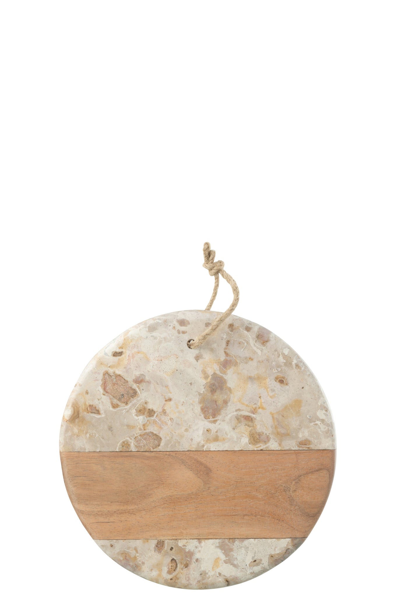 Kaasplank Rond Marmer Beige/Naturel J-Line