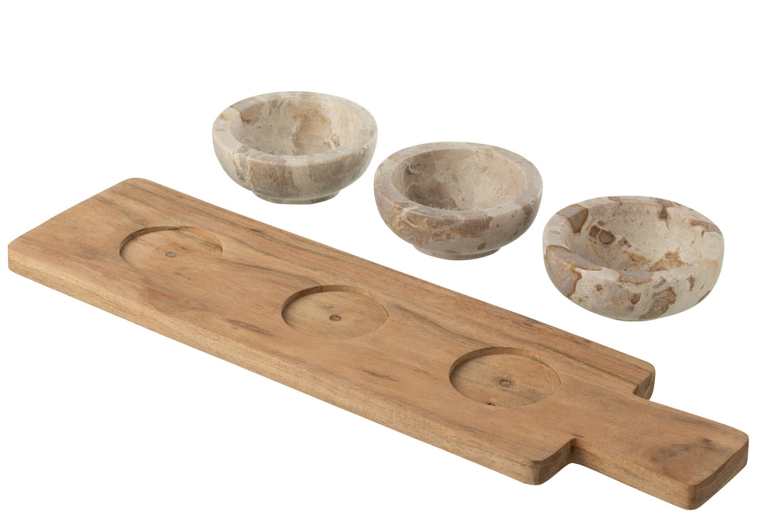 Kruiden Set Marmer Naturel/Beige J-Line