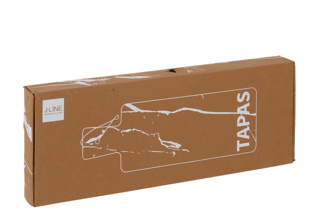 Kaasplank Rechthoek Marmer Zwart/Goudkleurig Large J-line