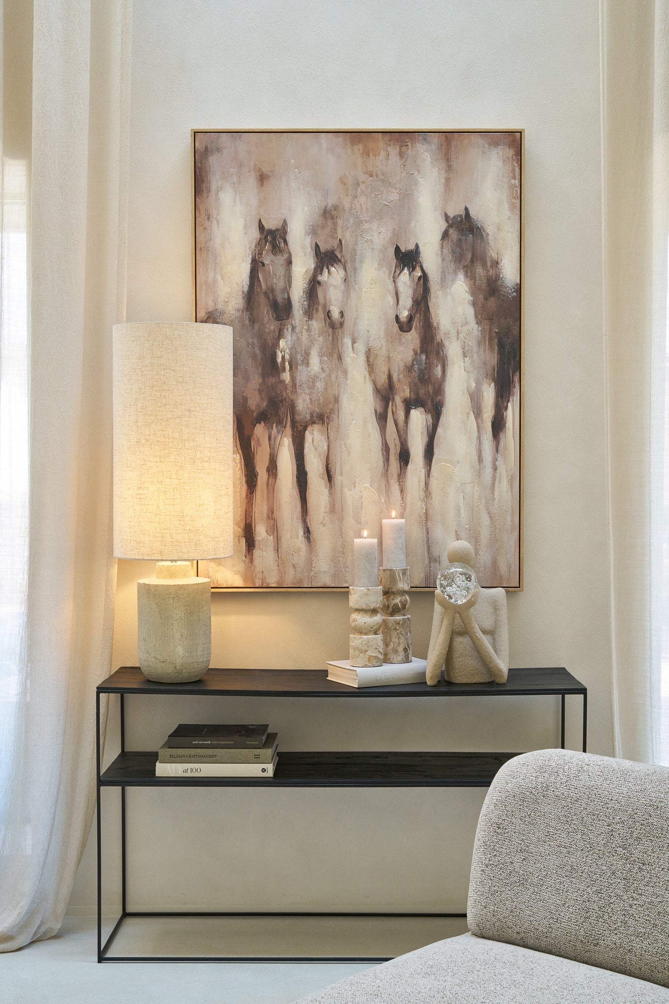 Kaarshouder Marmer Beige Large J-Line