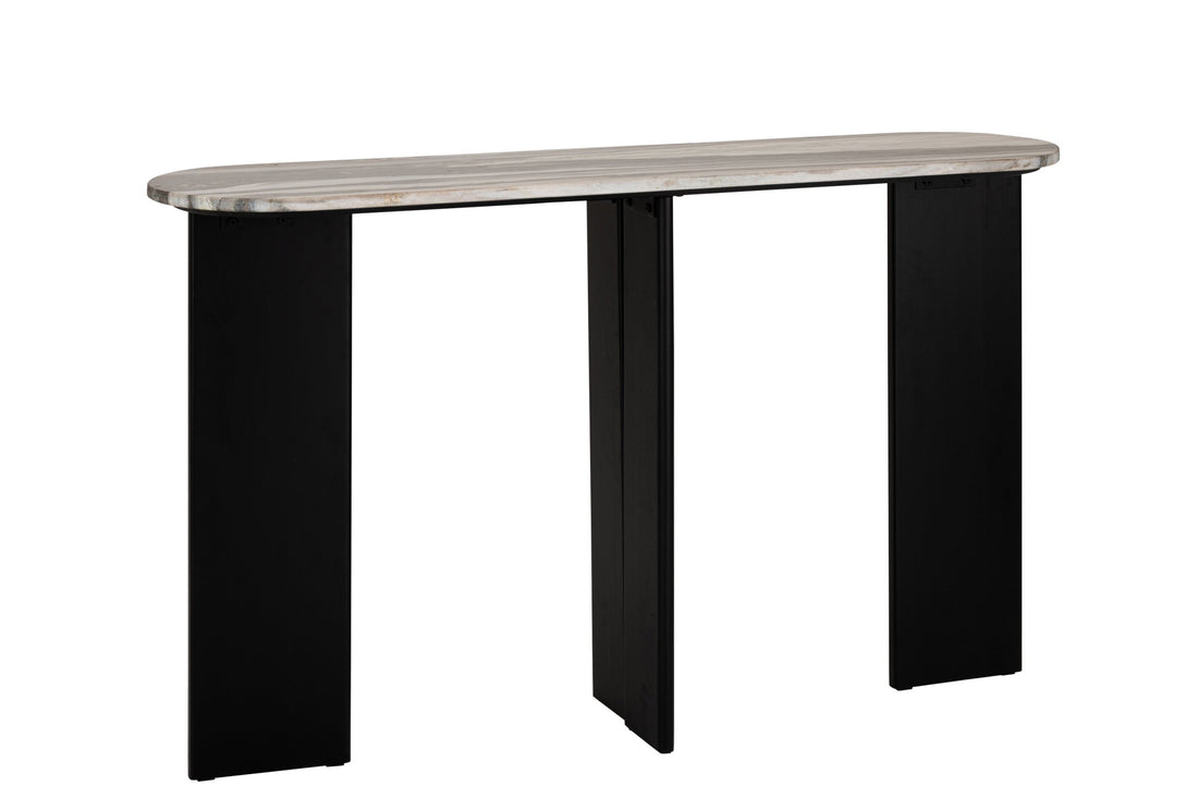 Konsolentisch Mathilde Marmor Schwarz/Grau J-Line
