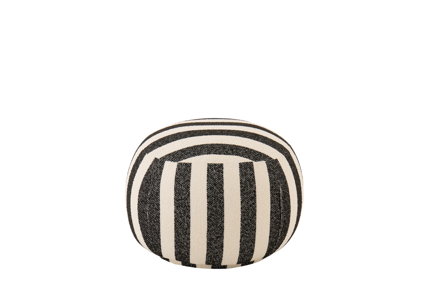 Loungestoel met Poef Gestreepte Stof Zwart/Gebroken Wit J-Line